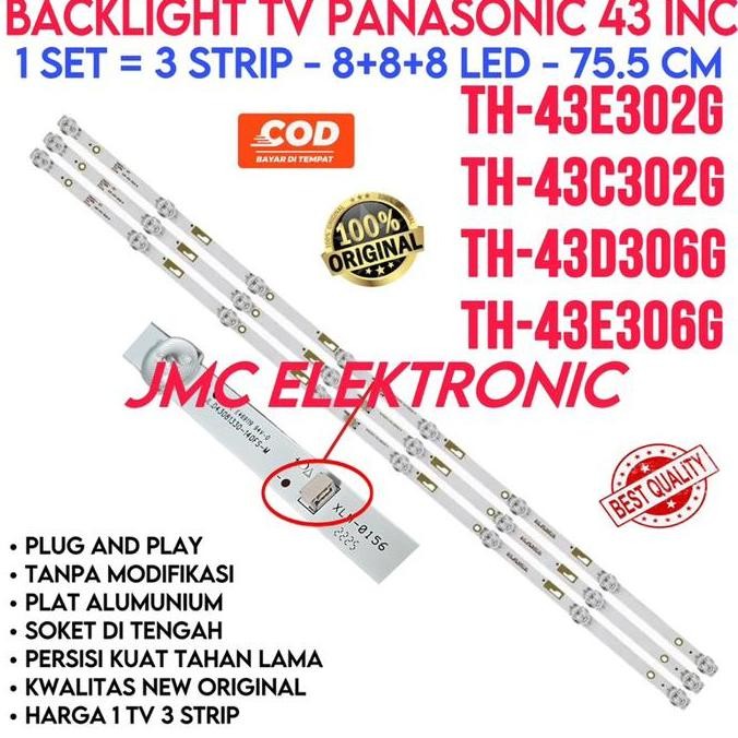TERMURAH - BACKLIGHT TV LED PANASONIC 43 INC TH 43E306G 43E302G 43C302G 43D306G 43E306G 43C302 43E30