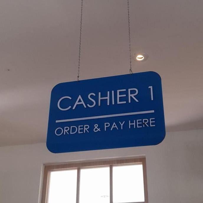 

HARGA DISC - akrilik sign board gantung cashier kasir langit