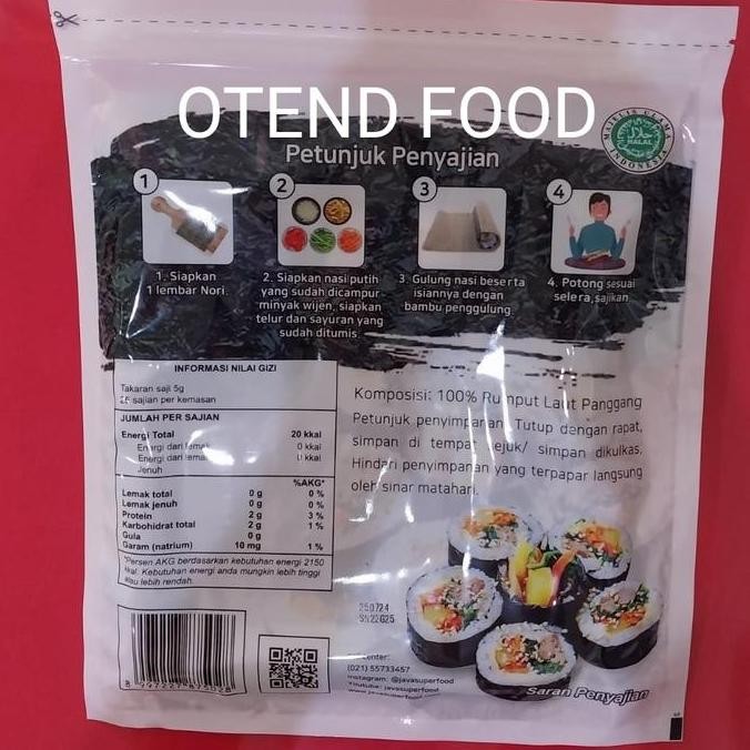 

Nori Sushi Nori Seaweed Roasted Rumput Laut 50 Lembar