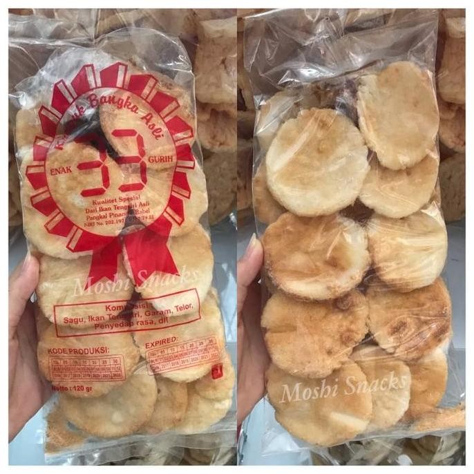 

Kerupuk Kemplang Panggang Cap 33 Ikan Tenggiri Asli Bangka / Krupuk Bakar Bangka / Kemplang Tunu