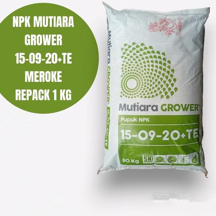 

Terlaris Pupuk Npk Mutiara Grower 15-09-20+Te Repack 1Kg