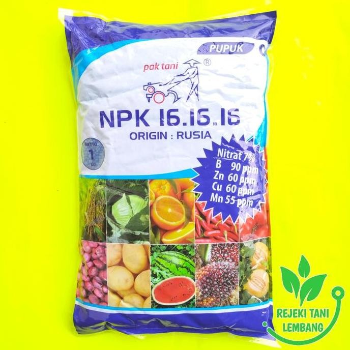 

Terlaris Npk 16-16-16 Biru Pak Tani 1 Kg Pupuk Pertanian