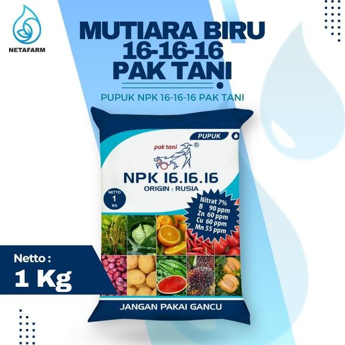 

Terlaris Pupuk Npk Pak Tani Mutiara 16-16-16 Biru Penyubur Tanaman 1 Kg