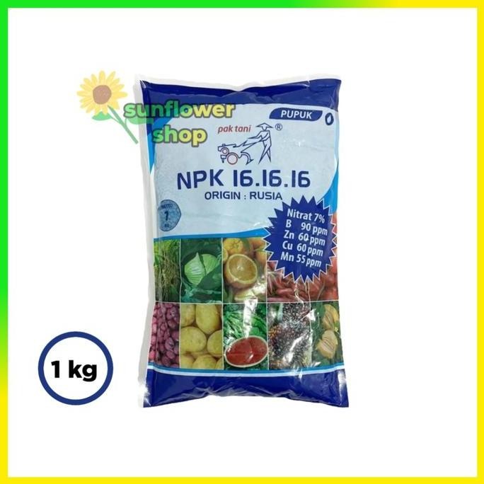 

Terlaris Pupuk Pak Tani Npk 16.16.16 Biru Origin Rusia, 1 Kg Kemasan Pabrik