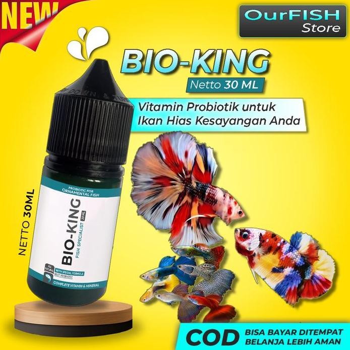 Terlaris Vitamin Probiotik Ikan Cupang Bio-King Guppy Gupy Avatar Blue Rim