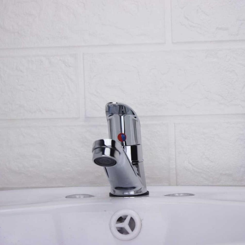 PJ Kran Wastafel Cuci Muka Stainless Krom Angkat Keran Air "