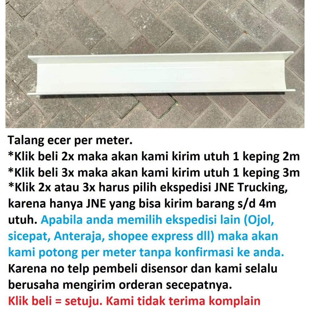 PJ Aksesoris talang atap air Alderon putih : talang per meter / saringan per meter / pipa per meter