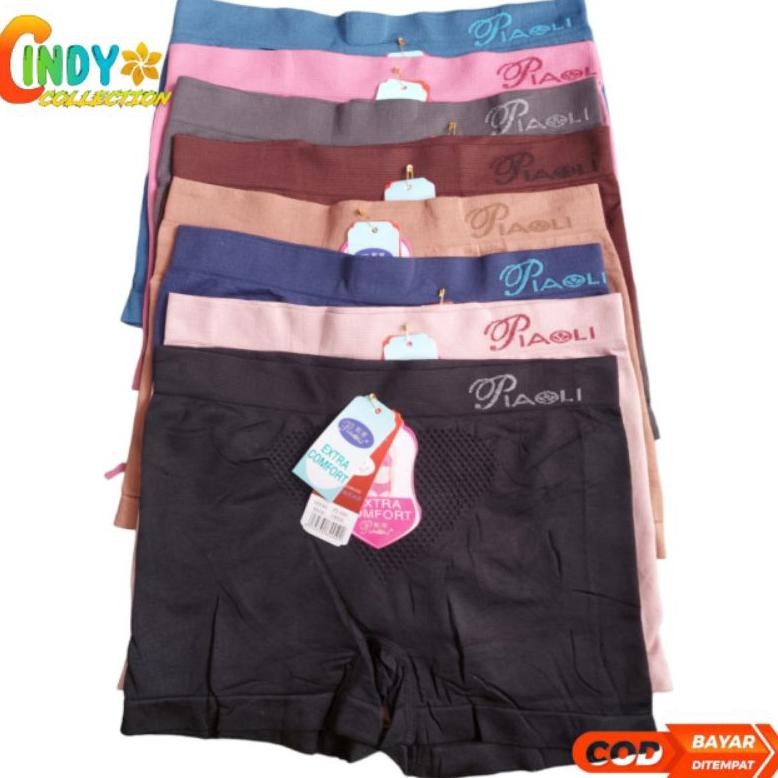BEST SELLER MURAH 3 PCS CELANA DALAM WANITA SEGI EMPAT RAJUT PIAOLI | CELANA BOXER WANITA JUMBO RAJU