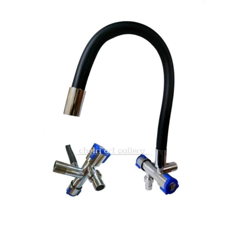 PJ Keran Angsa Double mesin cuci /Kran Angsa dapur cabang Fleksibel Tembok saluran Cabang mesin cuci