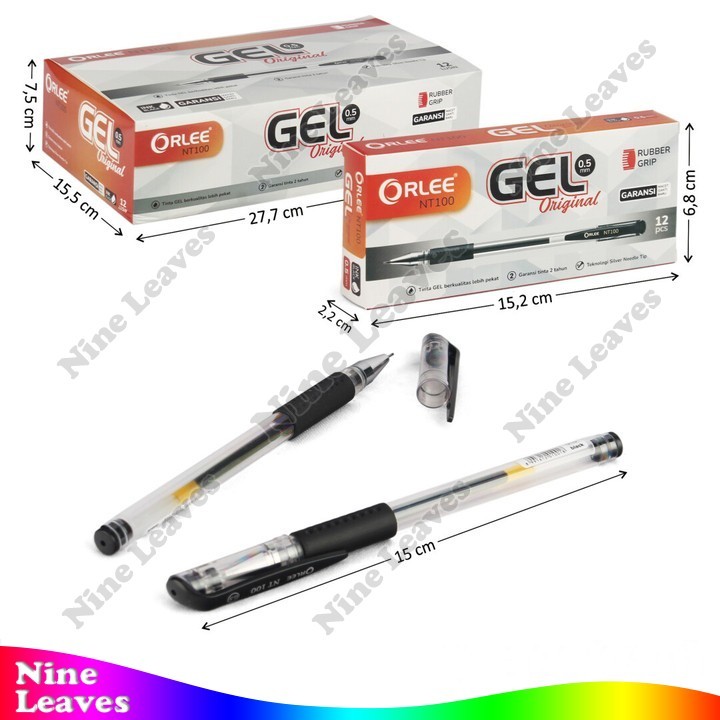 

[Grosir] 12 Pcs Bolpoin Hitam 0,5 mm 12 Pcs Orlee Gel Original Peralatan ATK