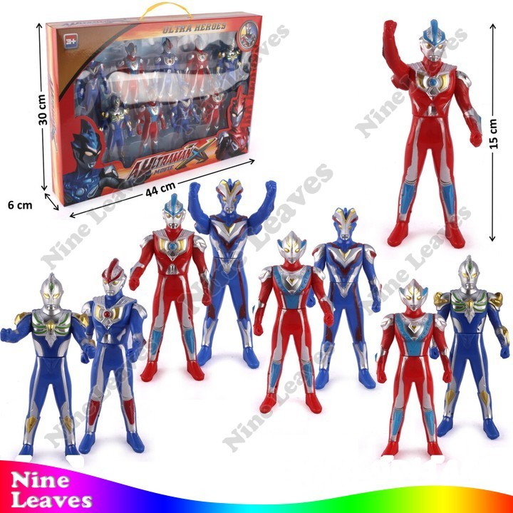Action Figure Mainan Anak Karakter Ultraman 9 Pcs Aultraman X