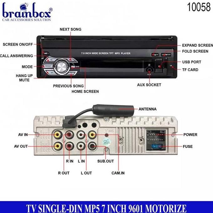 Head Unit Mobil 1 Din Mp5 Player 9601 Hd Tv Mobil Tape Mobil Universal Terlaris