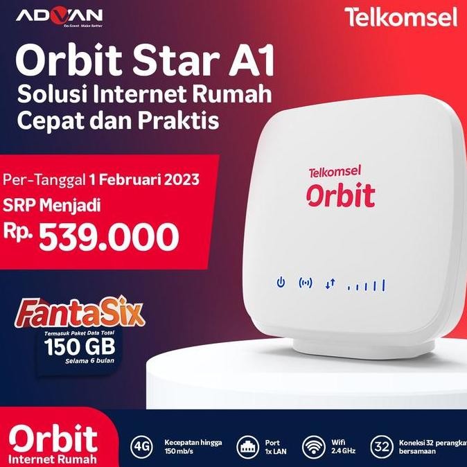 READY MODEM MIFI WIRELESS ROUTER TELKOMSEL ORBIT STAR A1 FREE PERDANA ORBIT