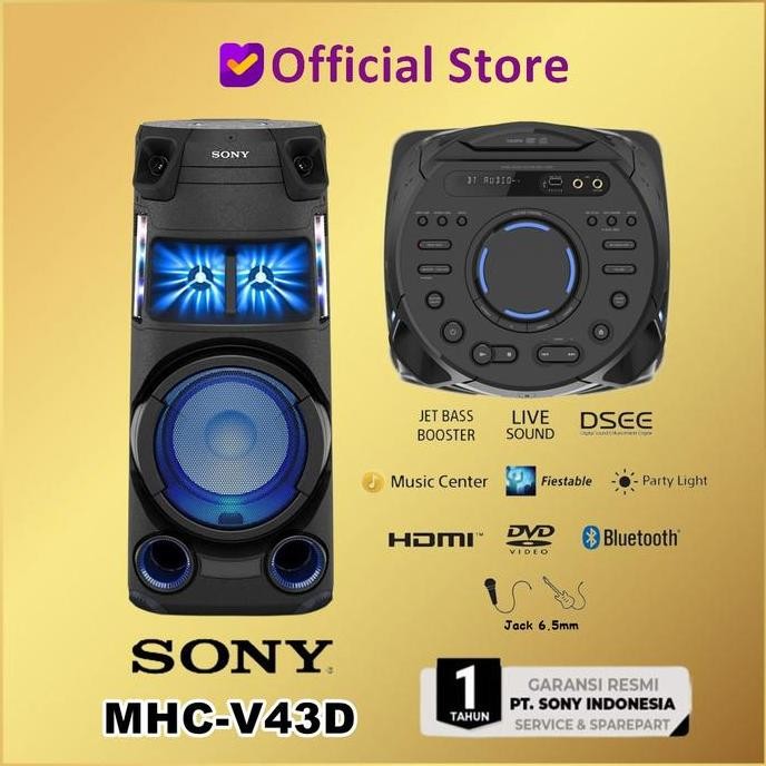 Termurah Sony MHC-V43D High Power Audio Speaker System with Bluetooth V43 D