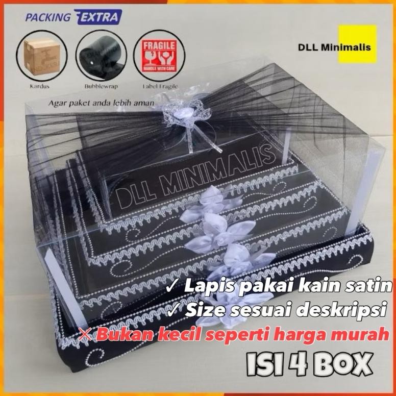 

Kotak Box Hantaran Pernikahan 1 Set / Kotak Mahar Seserahan Mika Tile Bunga Hias