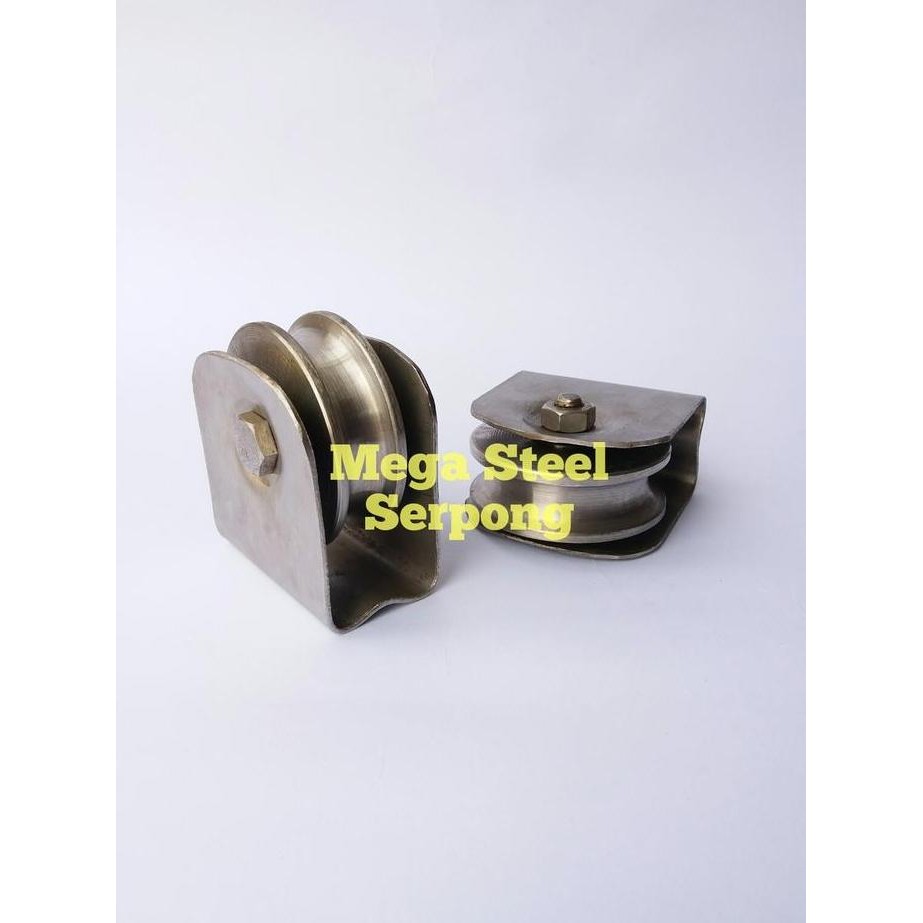 Roda Pintu Pagar Rail Siku Troli Meja Stainless Steel 3 Inch 9 Cm Diskon