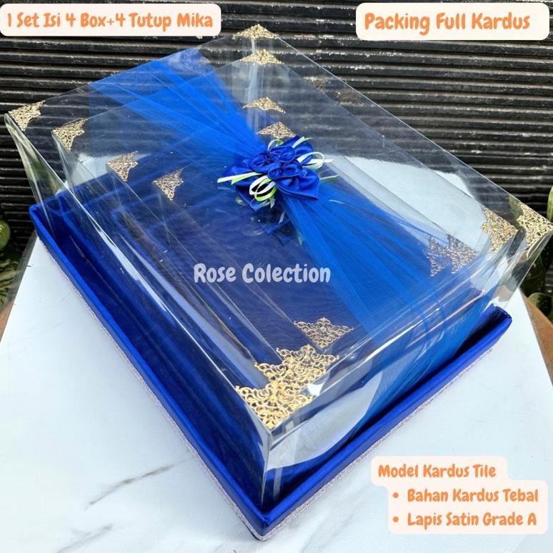 

Kotak Hantaran Ukuran Jumbo Full Sett Isi 4 Box Termasuk Mika Tinggal Pasang Praktis Elegante