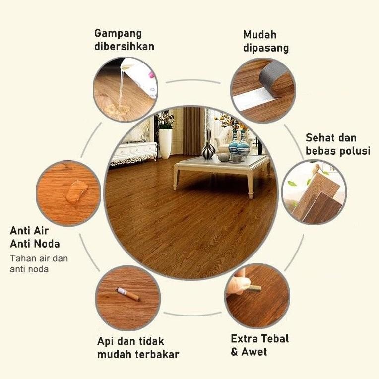 WN Vinyl Lantai Stiker 91.5cm x 15.2cm Lantai Kayu Parquet Dengan Lem Sticker Vinyl Lantai PVC High 