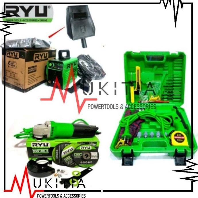 PAKET TEKIRO RYU MESIN LAS BOR GERINDA 45O WATT BOR 10MM DAN GRINDA