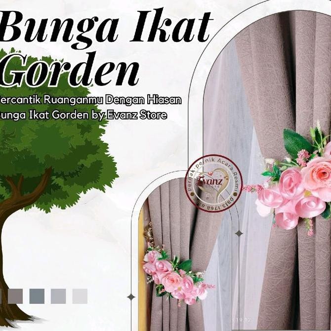 original bunga gorden ln01 - bunga tali gorden - bunga hordeng - tirai bunga - aksesories hordeng