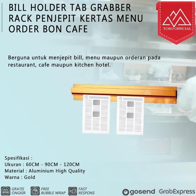 

Ready TOSO BILL HOLDER TAB GRABBER RACK PENJEPIT KERTAS MENU ORDER BON CAFE