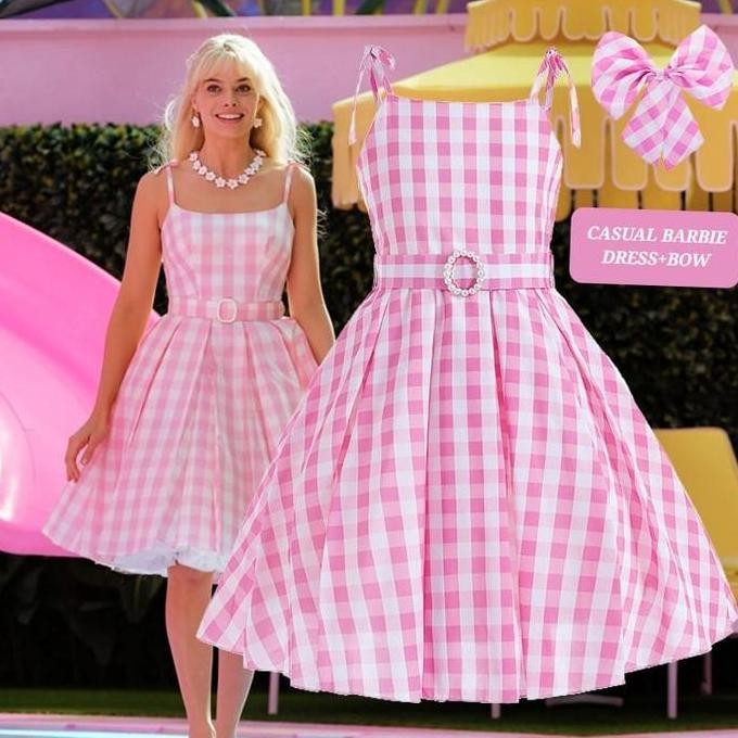 Terlaris BAJUKIDDIE CASUAL BARBIE DRESS KOSTUM PINK FASHION PRINCESS PINK Costume Aksesoris SALE