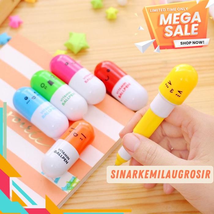 

PULPEN KAPSUL PEN VITAMIN ALAT TULIS SOUVENIR EMO LUCU BALLPOINT PENA BEST QUALITY !!