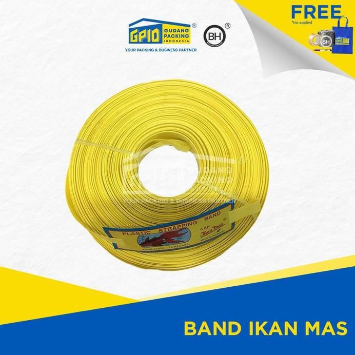 

ready IKAN MAS - Plastic Strapping Band Kuning 1.5 Kg