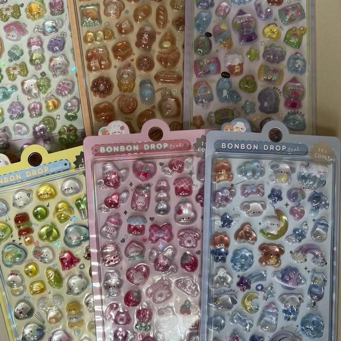 

ready Stiker Timbul Lucu Premium Bonbon Drop DIY Prakarya Hp