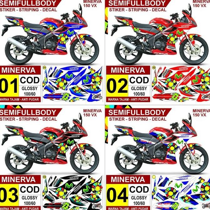 SALE Stiker striping decal Minerva 150 VX NVX Semifullbody Variasi AR02