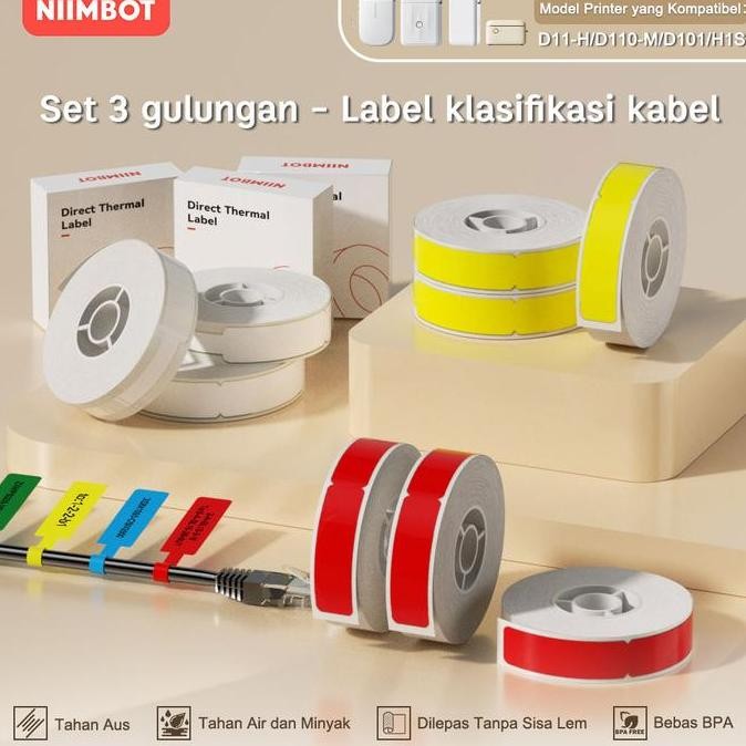 

ready NIIMBOT D11_H/D110_M/D101 Kabel Label Printer Stiker, Label Stiker Kabel Fiber Optik Jaringan