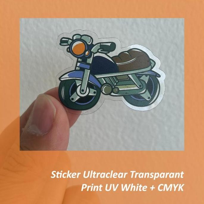

ready Sticker UV Ultraclear Transparant White + CMYK ukuran A3+