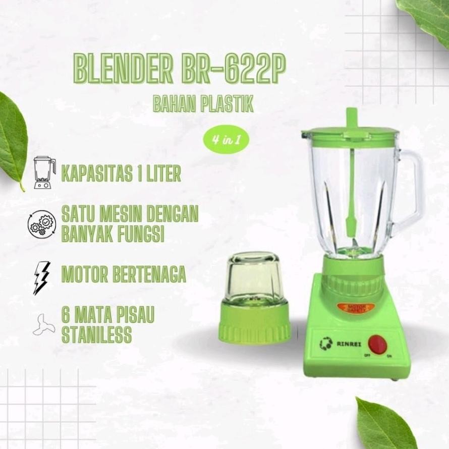 Blender 1 Liter Rinrei Br 622P Pelumat 2in1 Plastik Rinrei Br622P Blender Rinrei Br 622 P