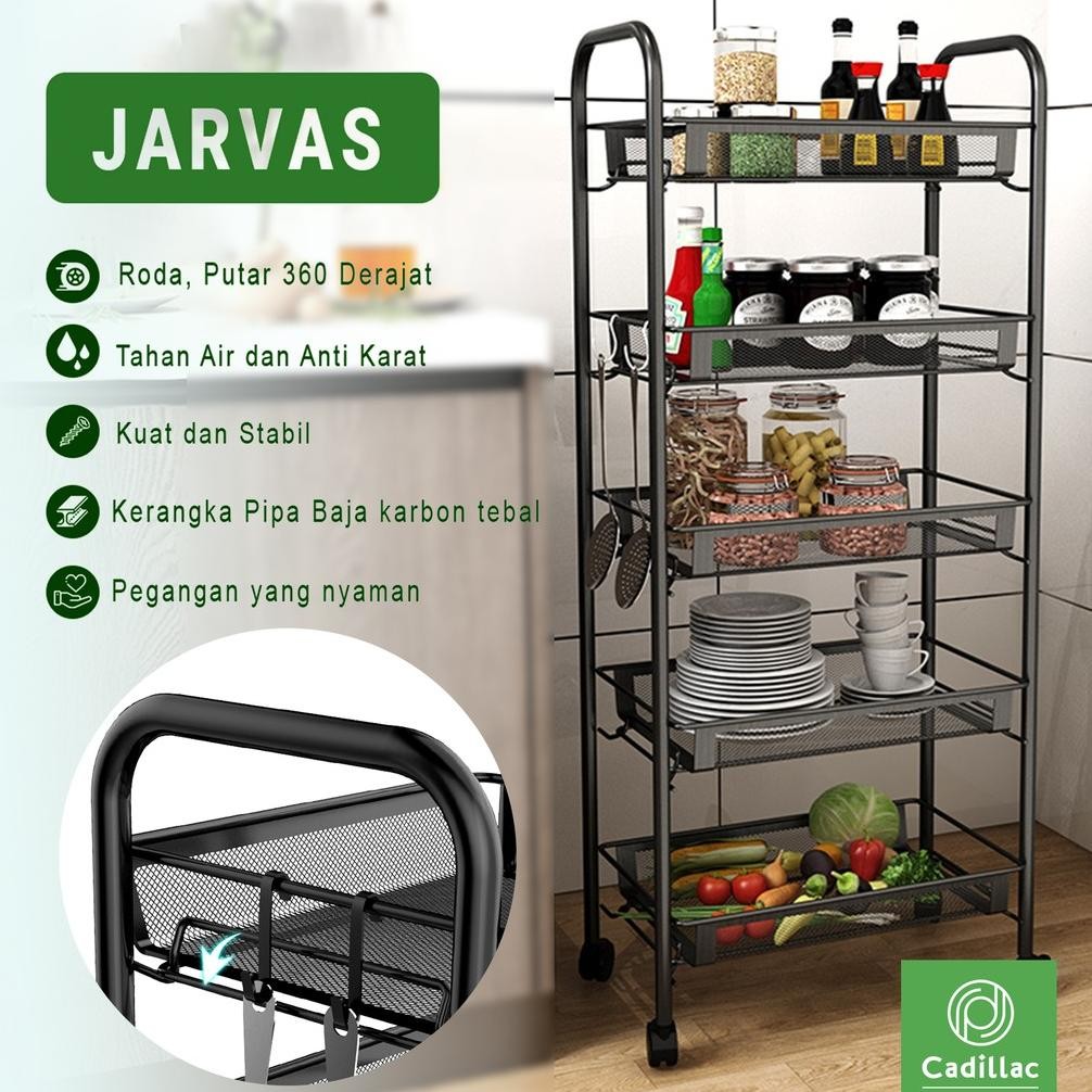 Cadillac Jarvas Rak Dapur Penyimpanan Troli Kamar Mandi CDLC0002