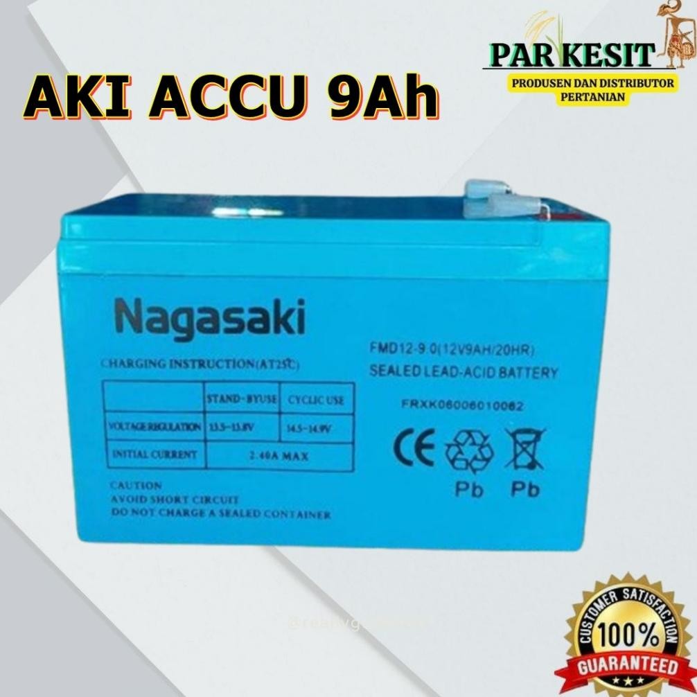Baterai Aki Kering Nagasaki Sprayer Elektrik 12V 8Ah 9Ah