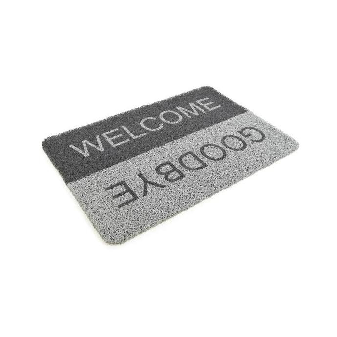 Murah AZKO Krisbow 40X60 cm Keset Pintu Pvc Welcome And Goodbye - Abu Abu Keset Keset Welcome Keset 
