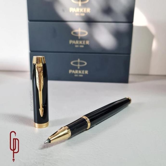 

Pulpen Parker IM Black Gold Trim GT Roller Ball RB Original