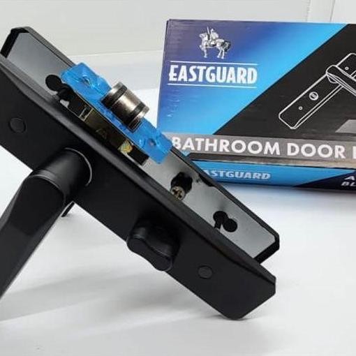 ><><><] HANDLE GAGANG KUNCI PINTU KAMAR MANDI TOILET FULL SET WARNA HITAM