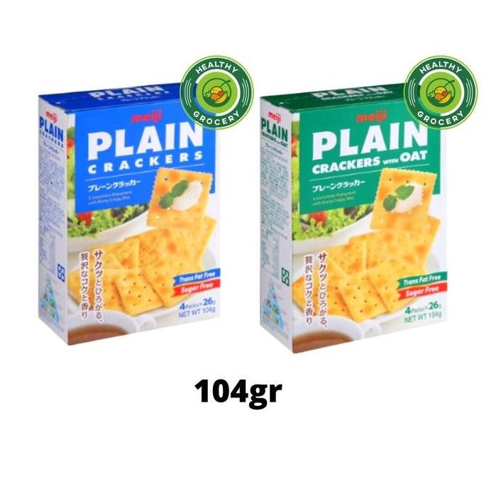 

Ready stock] Meiji Plain Crackers / Plain Crackers With Oat 104gr / Plain Crackers With Sesame 104gr