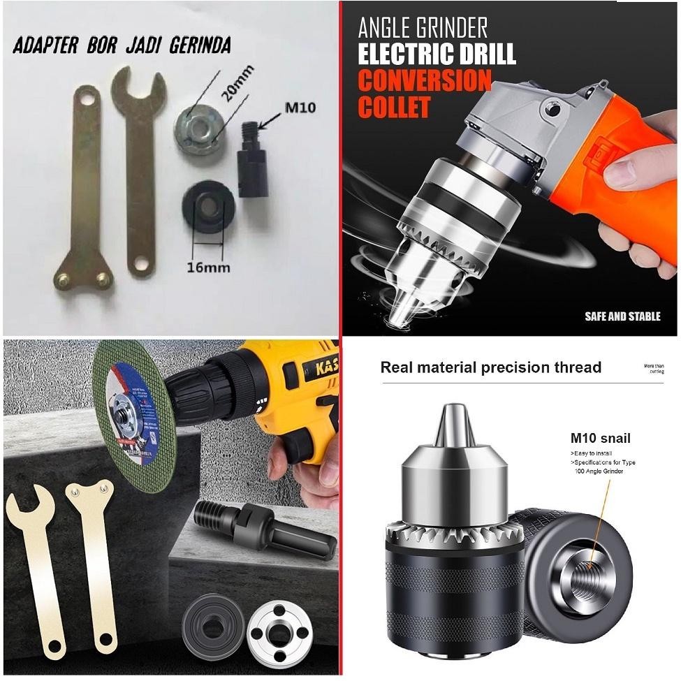 Adaptor Bor Ke Gerinda Adaptor Gerinda Ke Bor Kepala Bor Chuck Bor Bor Jadi Gerinda - 01