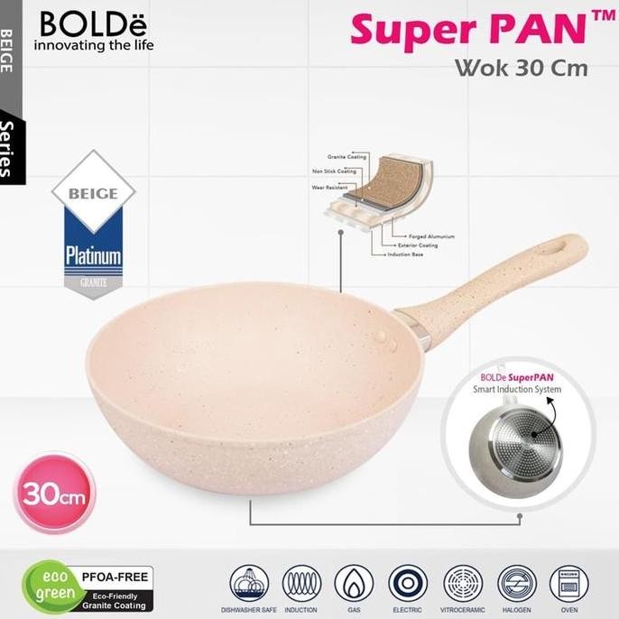 Panci Bolde / Wajan Granit / Super Pan Wok Bolde 30cm Original 100%