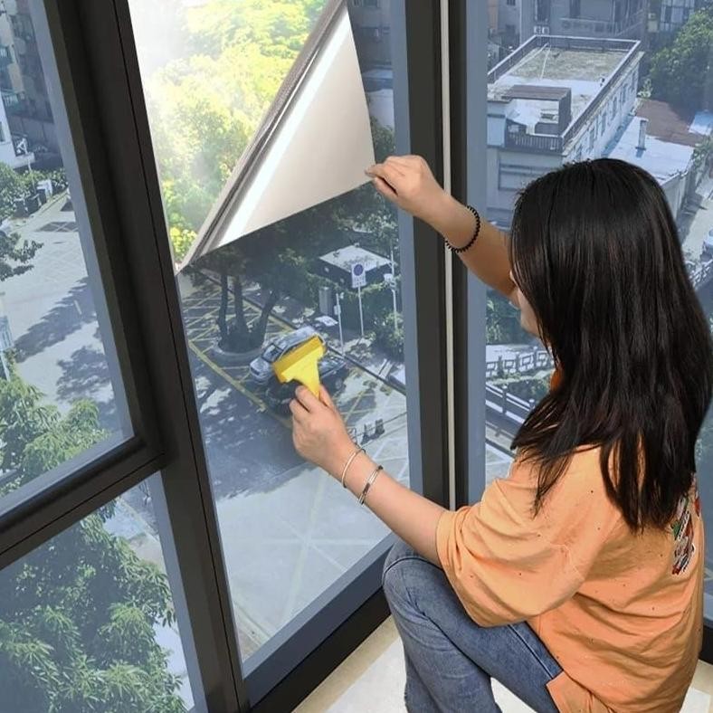 Kaca film one way, stiker jendela anti panas, kaca film cermin rumah