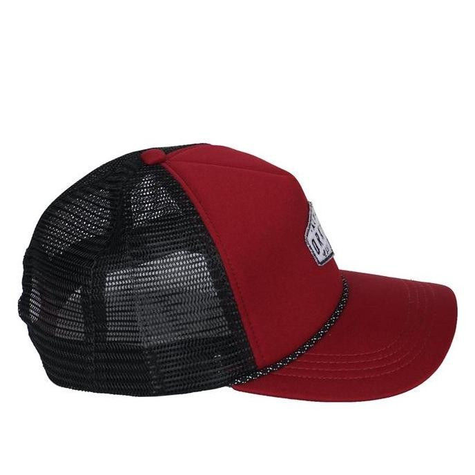 Sale Ork689 Topi Pria Baseball Trucker Hat Jaring Alpostiv Maroon