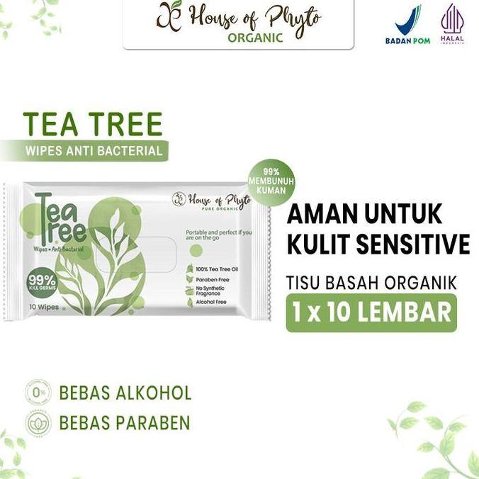 Tissu Basah Phyto Organic , Tisu Basah Bahan 97% Natural & Organik Anti Bakteri - 1 Pack
