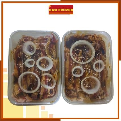 

DAGING SLICE MARINASI REGULAR BBQ, BLACKPAPER DAN BULGOGI 500 GRAM