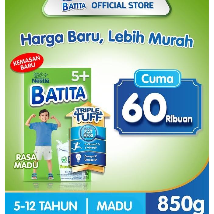 

BARU NESTLE BATITA/DATITA 5+ MADU SUSU ANAK 5-12 TAHUN BOX 850G