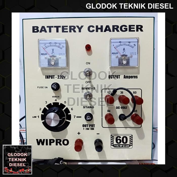 Wipro Charger Aki Mobil Motor 60 A Battery Charger 60 Ahr Cas Aki Original Dan Terpercaya