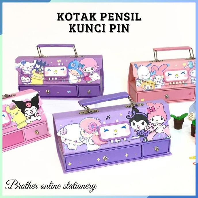 

BOS Kotak Pensil Karton+Kode Kunci/Tempat Pensil/Pencil Case e/Pin Stationery Besi/Kotak Pensil Canggih/Kotak Pensil Aesthetic Asli