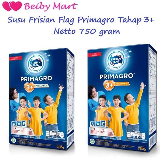 

BARU SUSU FRISIAN FLAG PRIMAGRO TAHAP 3+ NETTO 750G RASA VANILA / MADU