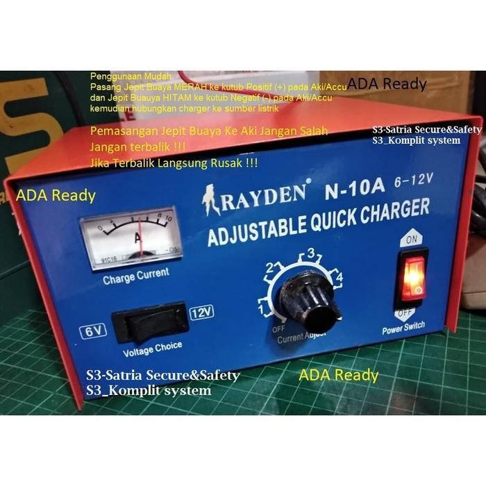 Cas Aki / Charger Aki Mobil Dan Motor 10 A / Charger Aki Rayden Original Dan Terpercaya